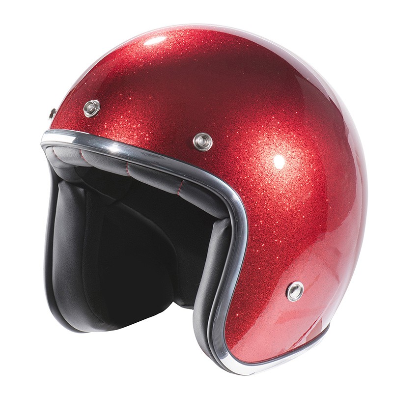 Casque de moto vintage, casque de sécurité rouge, casque vintage